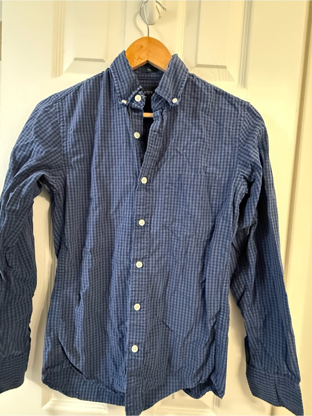 J. Crew Men's Blue Gingham Button-Down Shirt